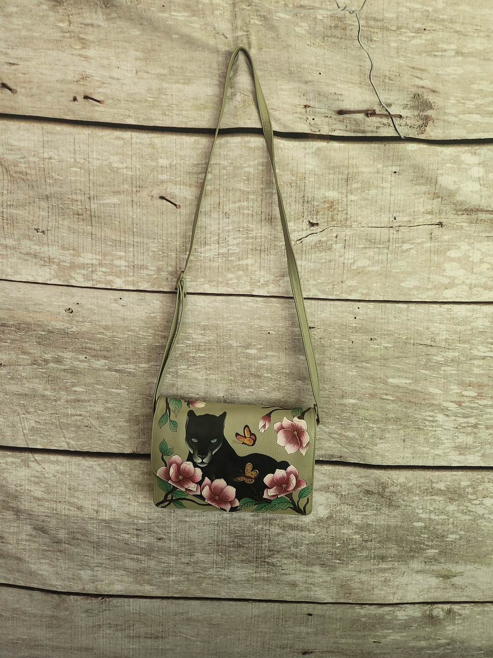 Anuschka Black Panther Floral with Pink Flowers - Picture 2 of 9